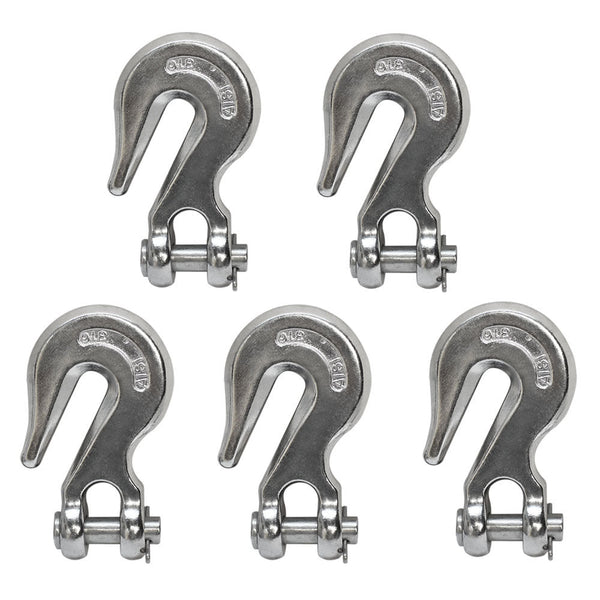 5 Pc 3/8" Marine Stainless Steel 316 Clevis Grab Hook Towing Shackle 2,500 lbs