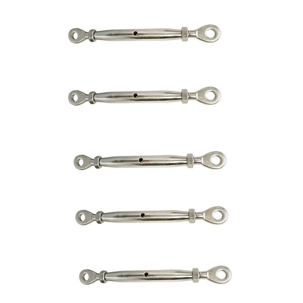 5 Pc 3/8'' Marine Stainless Steel Closed Body Turnbuckle EYE-EYE Rigging Boat 700Lbs