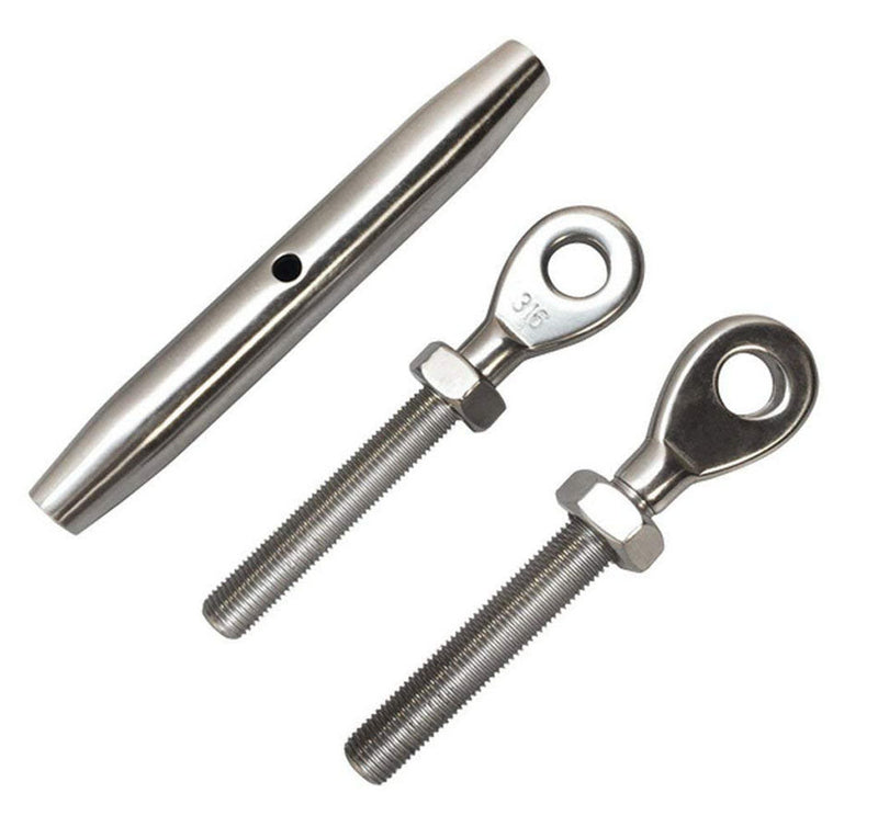 5 Pc 3/8'' Marine Stainless Steel Closed Body Turnbuckle EYE-EYE Rigging Boat 700Lbs