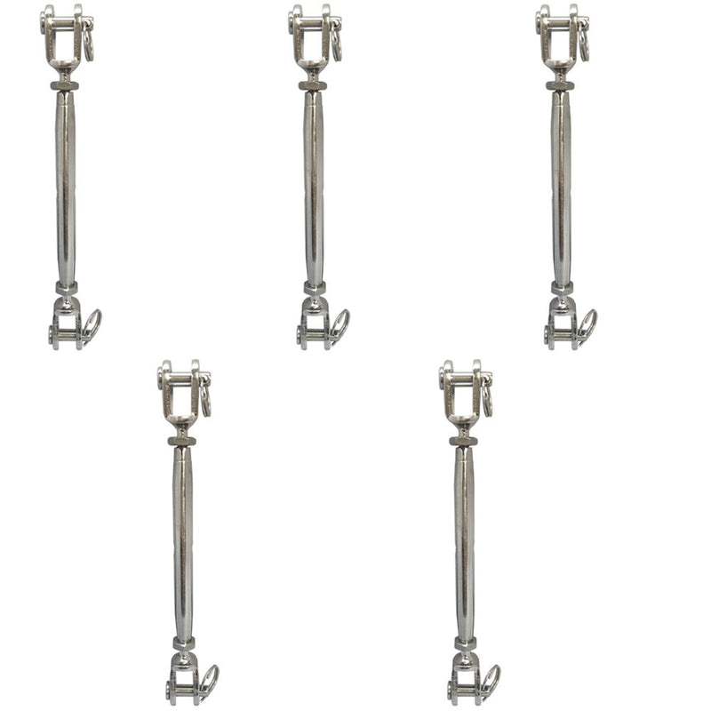 5 PC 3/8" Marine Stainless Steel Closed Body Turnbuckle JAW JAW Rig 700 Lbs