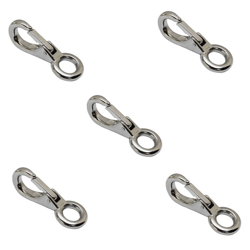 5 Pc 3/8" Stainless Steel Fixed Eye Boat Snap Hook Marine Grade 316 Size