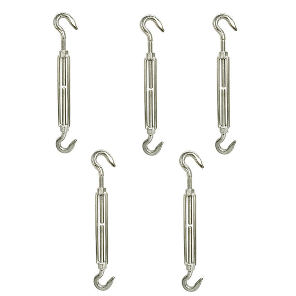 5 PC 316 Stainless Steel Marine 5/16'' x 4-1/2'' HOOK HOOK Turnbuckle Swivel
