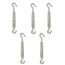 5 PC 316 Stainless Steel Marine 5/16'' x 4-1/2'' HOOK HOOK Turnbuckle Swivel