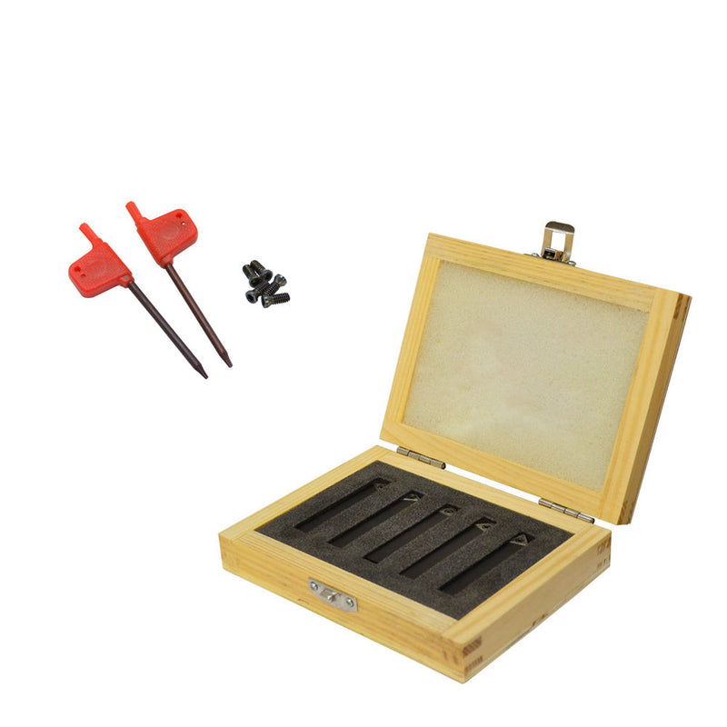 5 pc 5/16" Lathe Indexable Carbide Insert and Turning Tooling Bit Holder Set