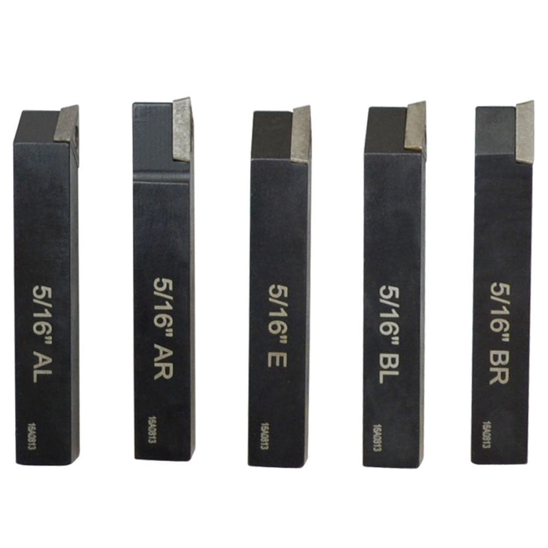 5 pc 5/16" Lathe Indexable Carbide Insert and Turning Tooling Bit Holder Set