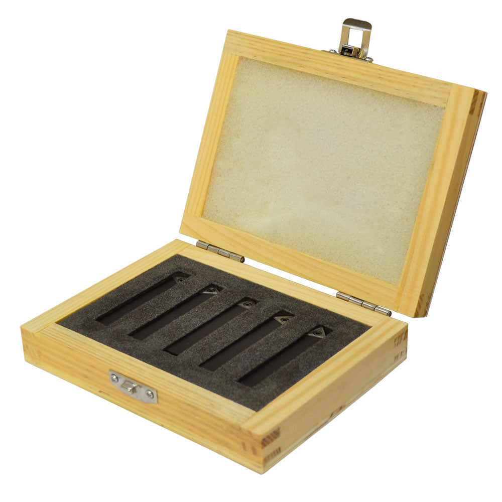 5 pc 5/16" Lathe Indexable Carbide Insert and Turning Tooling Bit Holder Set