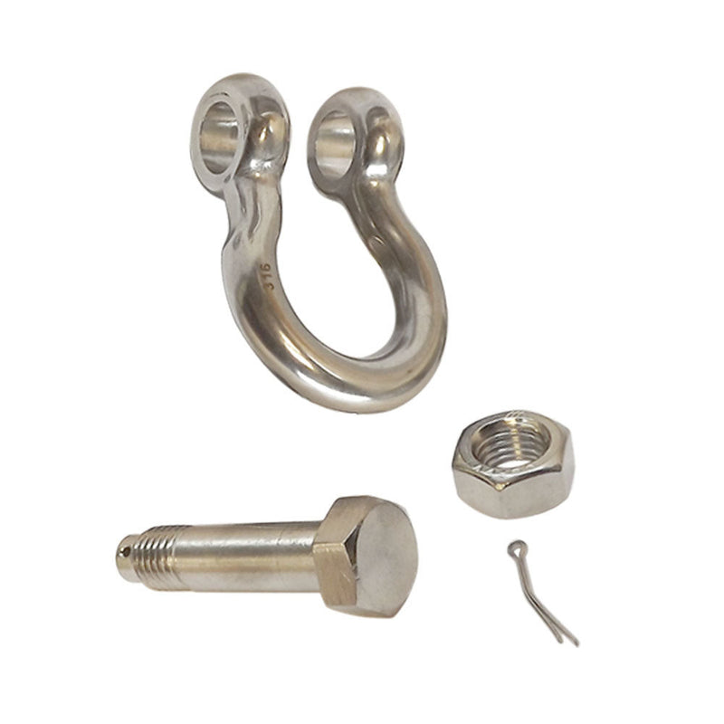 5 Pc 5/16" Bolt Screw Pin Anchor Shackle Marine Stainless Steel D Ring Bow