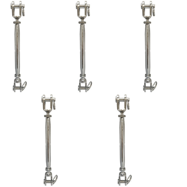 5 PC 5/16" Marine Stainless Steel Closed Body Turnbuckle JAW JAW Rig 500 Lbs