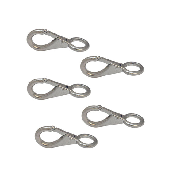 5 Pc 5/8" Marine Stainless Steel 316 Fixed Eye Boat Snap Hook 220 LB Grade 316