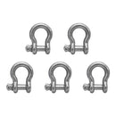 5 PC 7/8" Screw Pin Anchor Shackle Galvanized Steel Drop Forged 13000 Lbs D Ring Bow Rigging