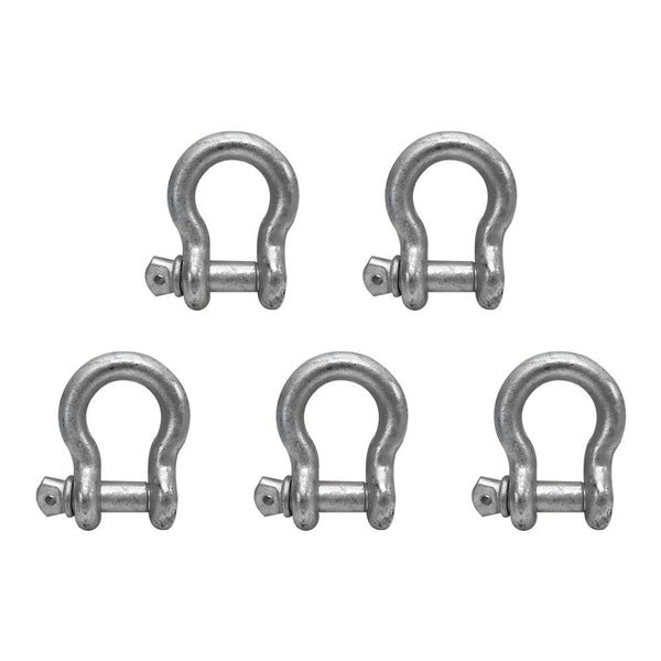 5 PC 7/8" Screw Pin Anchor Shackle Galvanized Steel Drop Forged 13000 Lbs D Ring Bow Rigging