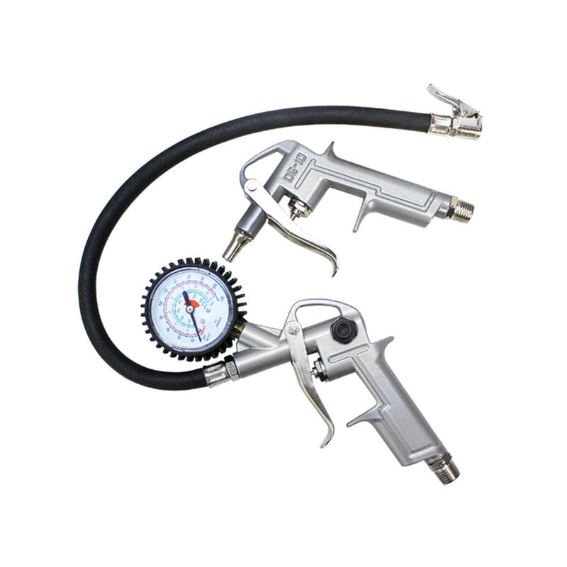 5 Pc Air Tool Kit Tire Inflator Spray Gun Washing Air Duster Recoil Hose 1-4 NPT