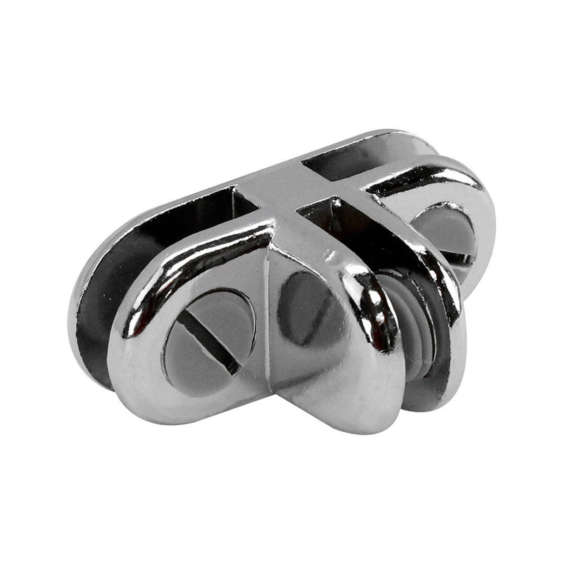 5 Pc Chrome 3 Way Glass Connector 3/16'' Use Cubic Cubbie Connector Clip Tempered Glass