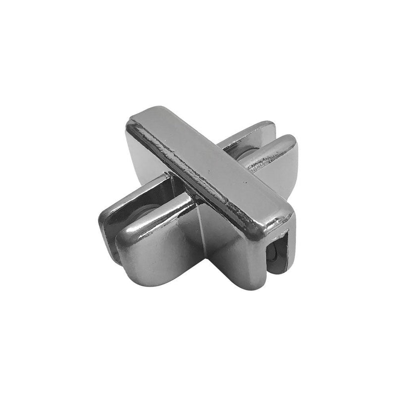 5 Pc Chrome 4 Way Inside Shelf Connector Clip 3/16'' Tempered Glass Shelf