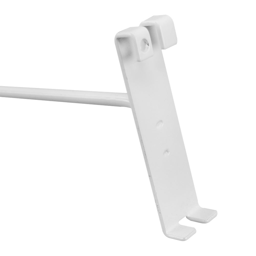 5 Pc GLOSS WHITE 12" Long Gridwall Hooks Grid Panel Display Wire Metal Hanger Retail Store