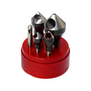 5 PC HSS 82 Degree Countersinks & Deburring Tool Set Straight Shank, Sizes: 1/16, 5/32, 3/16,5/16, 9/16"