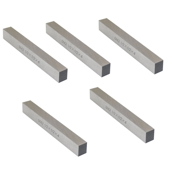 5 Pc M42 1/2'' x 1/2'' x 4'' Cobalt Steel Square Tool Bit Lathe Fly Cutter Mill Blank