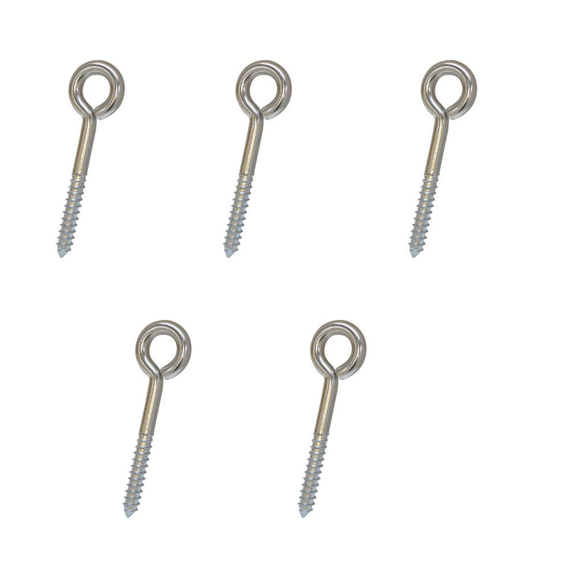 5 Pc Marine Boat 3/8" x 3" Stainless Steel Lag Eye Bolt Screw Threading SS316