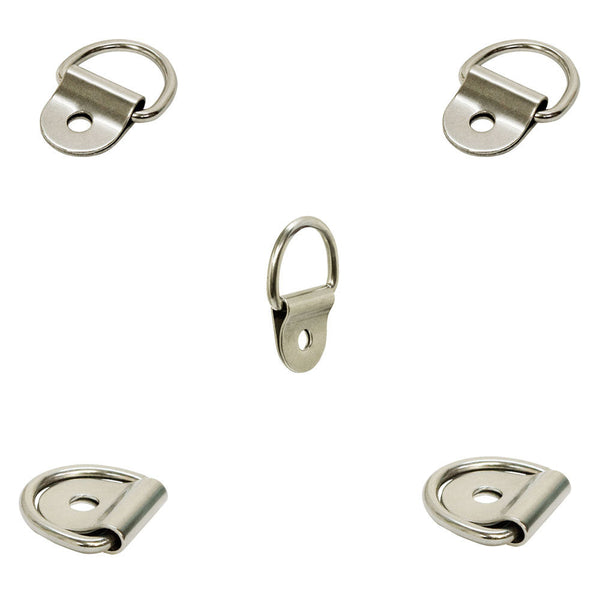 5 Pc Marine Boat 316 Stainless Steel D Ring Pad Eye D-Ring 1/4'' Pin Hole