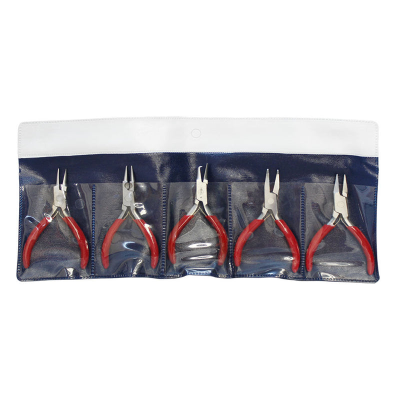 5 PC Mini Pliers Single Leaf Split Ring Bend Nose Long Nose Round nose Pliers