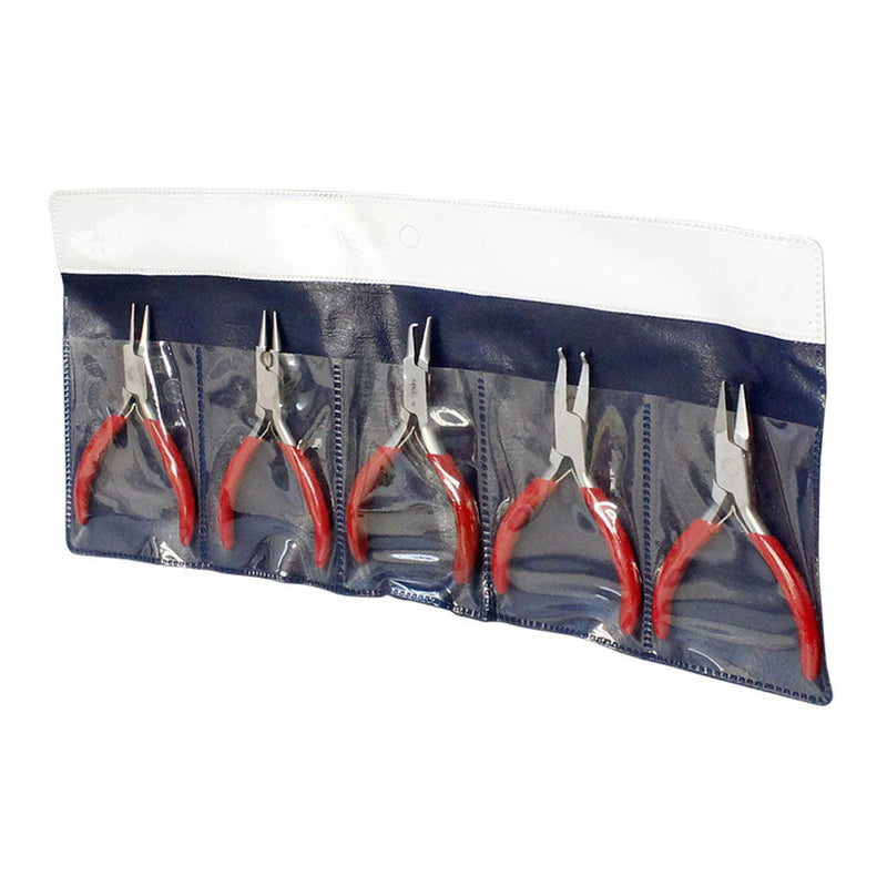 5 PC Mini Pliers Single Leaf Split Ring Bend Nose Long Nose Round nose Pliers