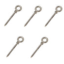 5 Pc Stainless Steel Marine 1/4'' x 2-3/8'' Stainless Steel Screw Lag Eye Bolt
