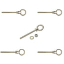 5 Pc Stainless Steel Marine 3/8" x 6" Shoulder Eye Bolt SS316 Fully Threaded 1,000 Lb Cap