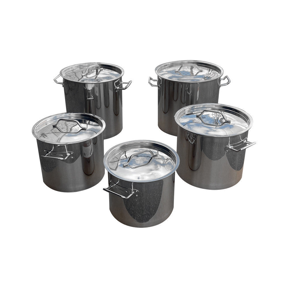 5 Pc Stainless Steel Stock Pot Steamer Pot Vaporera Kettle 20 24 32 40 52QT