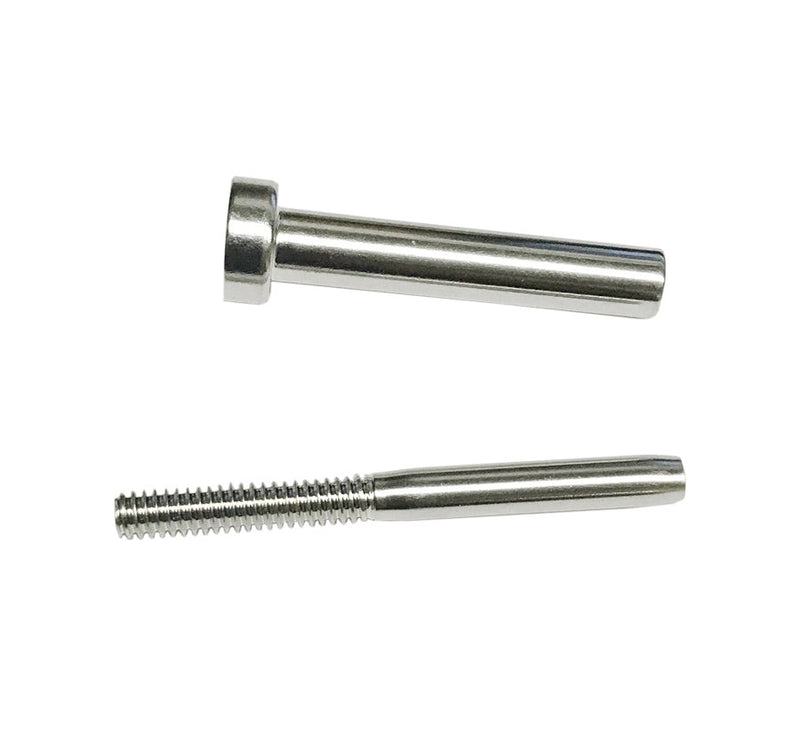 5 Pc Stainless Steel T316 Invisible Receiver Stud Swage for 1/8" Wire Cable Rail Railing