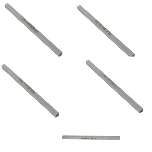 5 Pc-1/8'' x 1/8'' x 2-1/2'' M42 HSS Square Tool Bit Lathe Fly Cutter Mill Blank