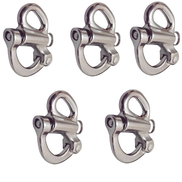 5 PCS 2'' Fixed Eye Snap Shackle Fixeye SS316 Stainless Steel Shackle Fixed Bail