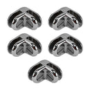 5 PCS CHROME 2 Way Glass Cube Connector Clip 3/16" Tempered Glass Shelf