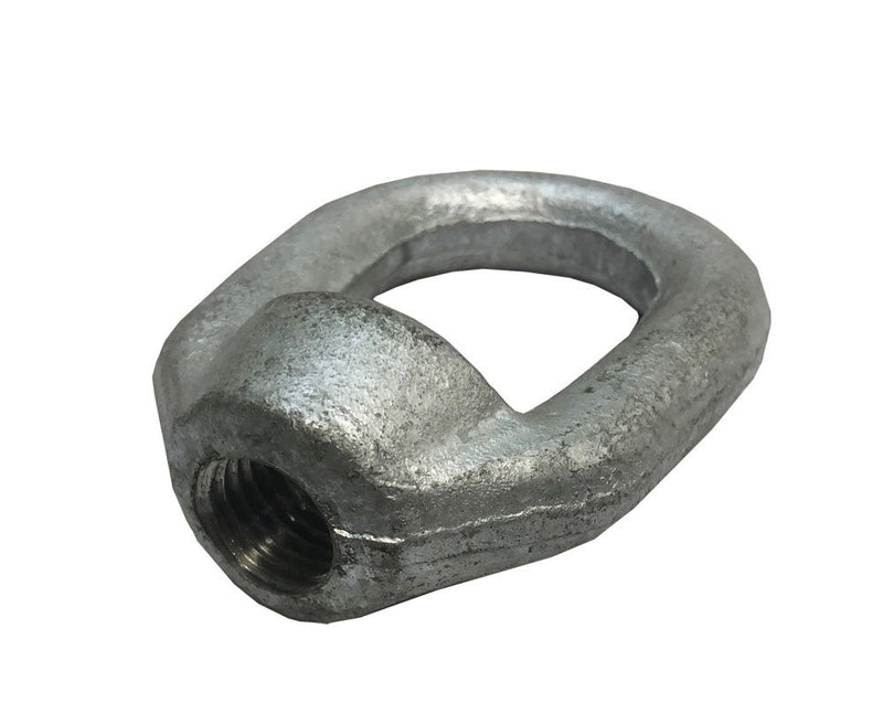 5/8" X 3/4"-10 Threaded Hot Dipped Galvanized Forged Eye Nut 5,200 Lb Cap Working Load
