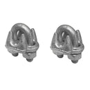 Heavy duty galvanized steel U-bolt wire rope clamp set, rust resistant marine hardware