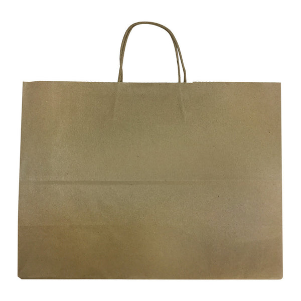 50 PC 16" Vogue Shopping Bags Brown Kraft Paper Recycled Retail Supplies