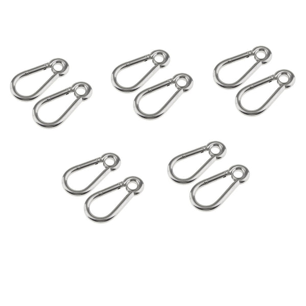 50 Pc 3/8" Boat Marine Stainless Steel Spring Snap Hook With Eyelet Carabiner 400 Lbs Cap. WLL