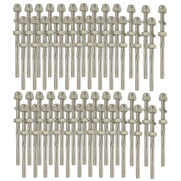 50 PC 316 Stainless Steel End Fitting Cable Railing 1-8" Cable Rail Fence