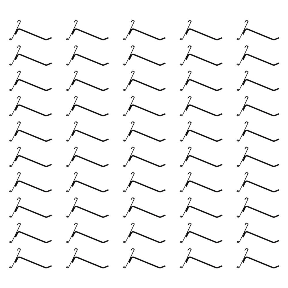 50 PC BLACK 4" Long Gridwall Hooks Grid Panel Display Wire Metal Hanger Retail