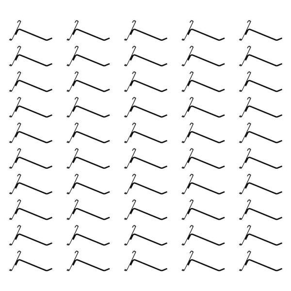 50 PC BLACK 4" Long Gridwall Hooks Grid Panel Display Wire Metal Hanger Retail