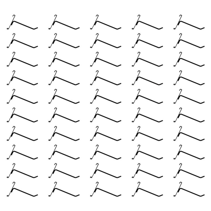 50 PC BLACK 4" Long Gridwall Hooks Grid Panel Display Wire Metal Hanger Retail