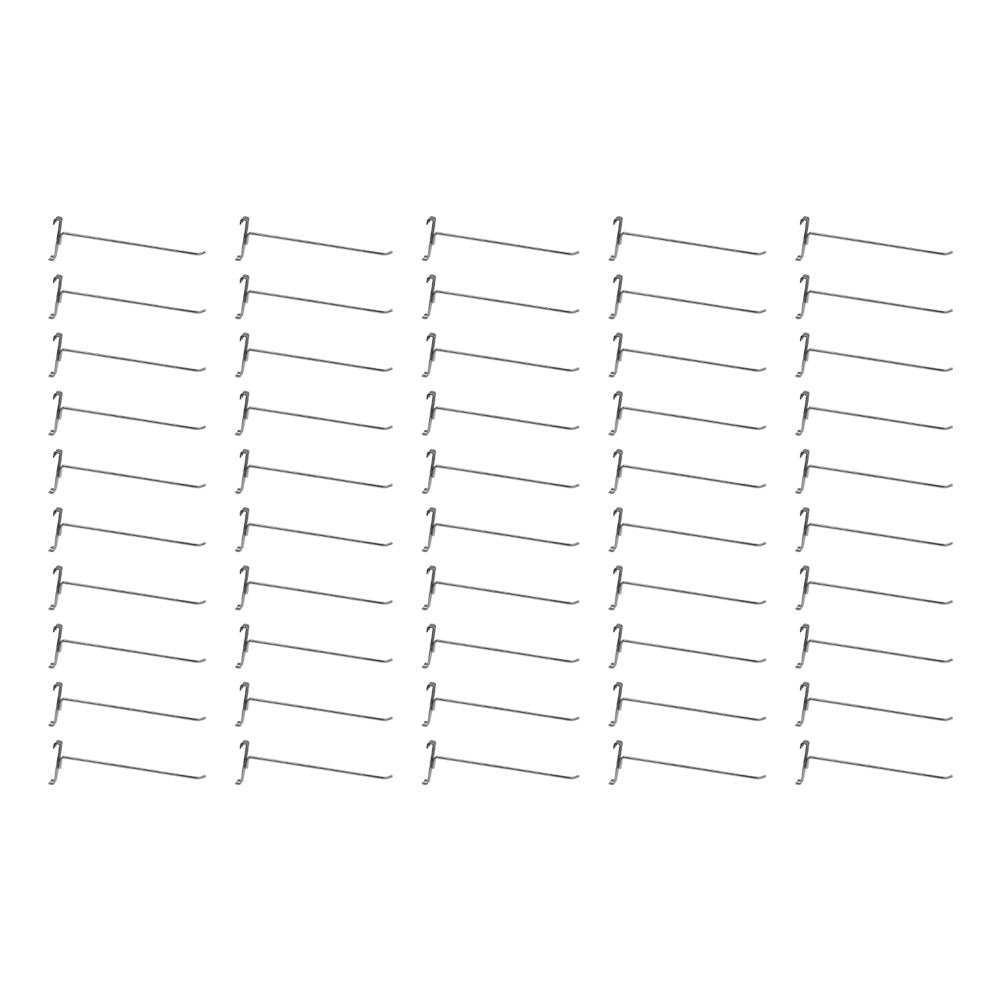 50 Pc CHROME 12" Long Gridwall Hooks Grid Panel Display Wire Metal Hanger Retail Store