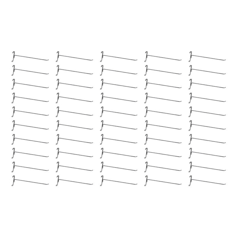 50 Pc CHROME 12" Long Gridwall Hooks Grid Panel Display Wire Metal Hanger Retail Store