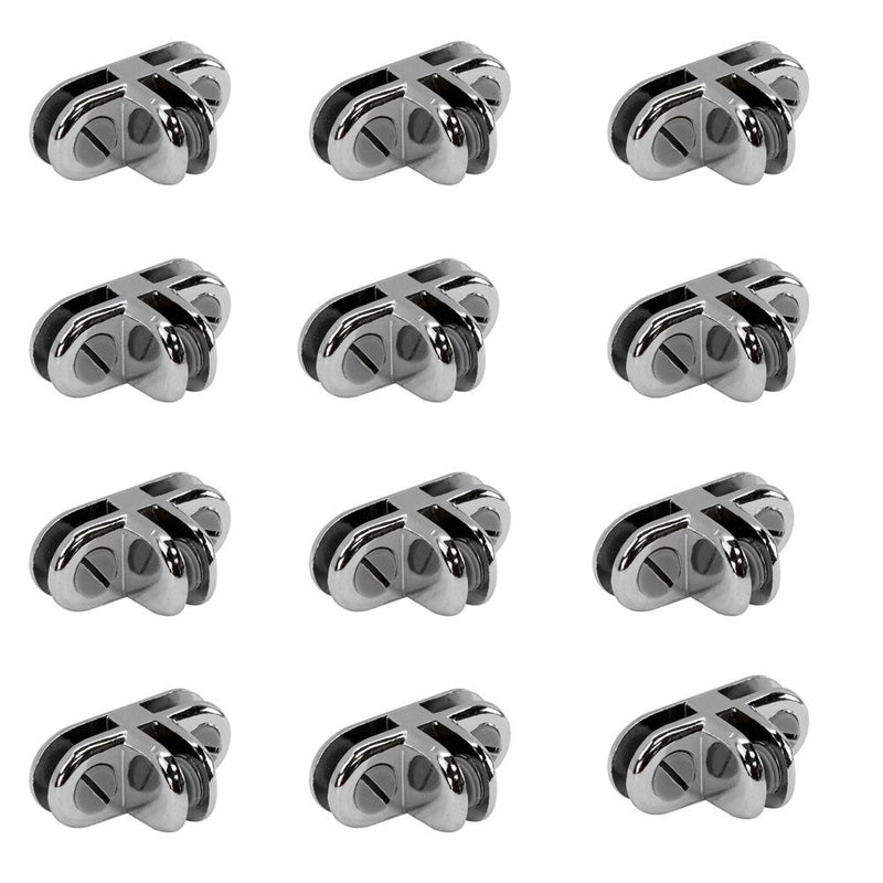 50 Pc Chrome 3 Way Glass Connector 3/16'' Use Cubic Cubbie Connector Clip Tempered Glass