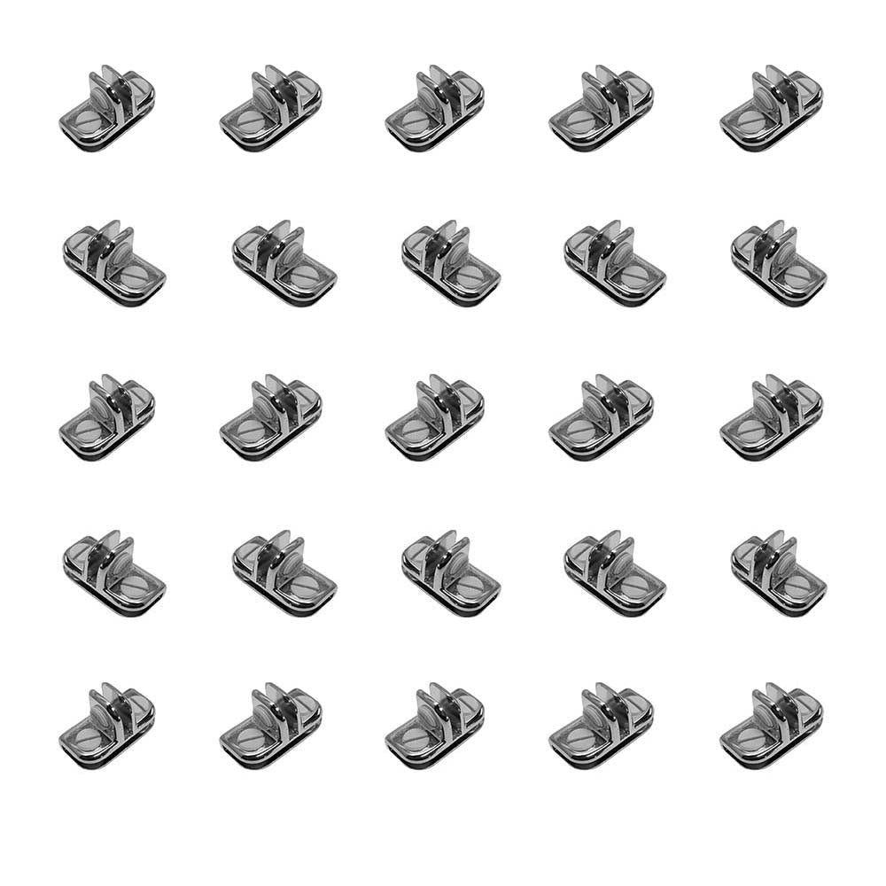 50 Pc Chrome 3 Way Inside Shelf Connector Clip 3/16'' Tempered Glass Shelf