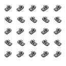 50 Pc Chrome 3 Way Inside Shelf Connector Clip 3/16'' Tempered Glass Shelf
