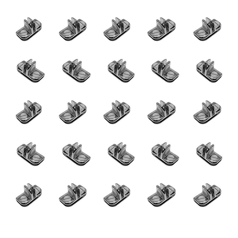 50 Pc Chrome 3 Way Inside Shelf Connector Clip 3/16'' Tempered Glass Shelf