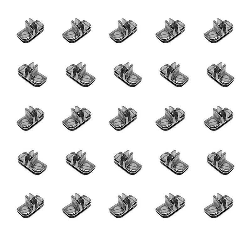 50 Pc Chrome 3 Way Inside Shelf Connector Clip 3/16'' Tempered Glass Shelf