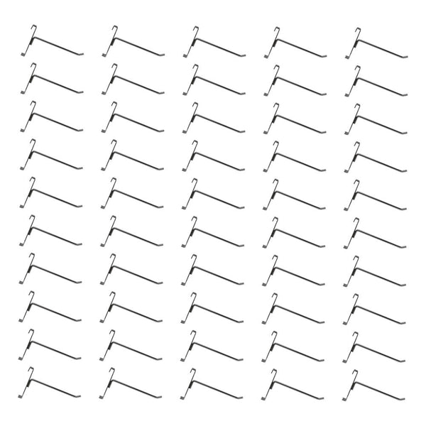 50 PC CHROME 4" Long Gridwall Hooks Grid Panel Display Wire Metal Hanger Retail