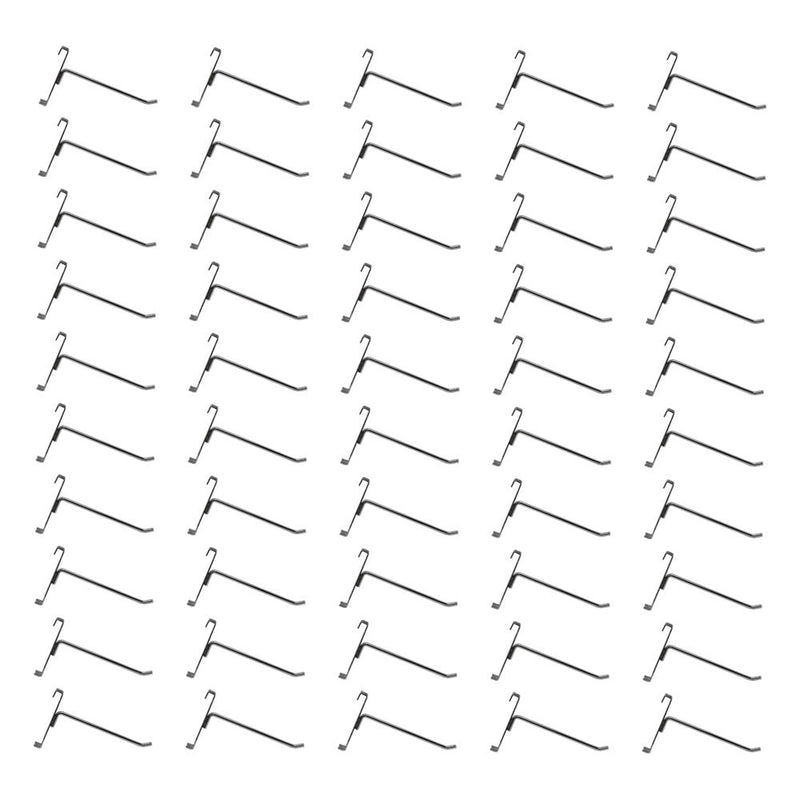 50 PC CHROME 4" Long Gridwall Hooks Grid Panel Display Wire Metal Hanger Retail