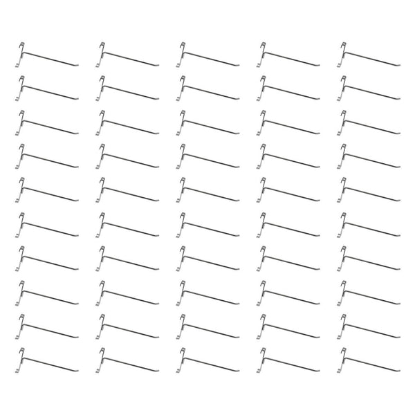 50 Pc Chrome 8" Long Gridwall Hooks Grid Panel Display Wire Metal Hanger Retail Store